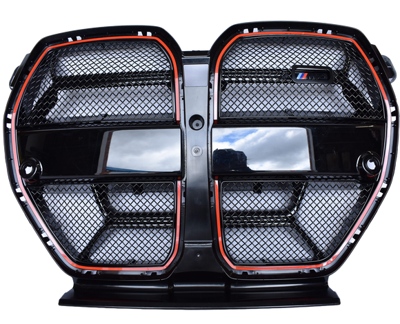 Zunsport BMW G8X M3 & M4 CS / M4 CSL - Front Grille Mesh Set (with cut out) - Black Finish