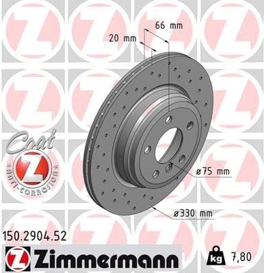 Rear Drilled Brake Rotor Kit (330x20mm) - BMW F3x