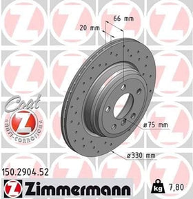 Rear Drilled Brake Rotor Kit (330x20mm) - BMW F3x - 0