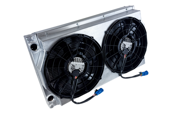 CSF Motorsport Radiator with Shroud - 14in SPAL Brushless Fans - Harnesses