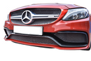 Zunsport Mercedes AMG C63 (W205) Front Grille Set - Silver Finish-1