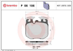 BMW Brake Pad Set - Brembo 34116889585 - 0