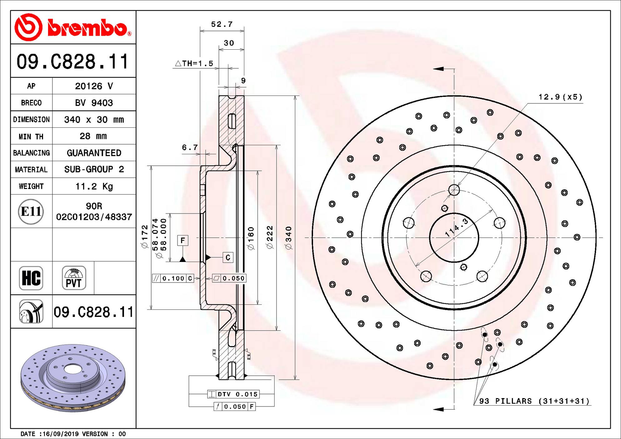 BREMBO OE ROTORS: 2018–2020 SUBARU WRX STI