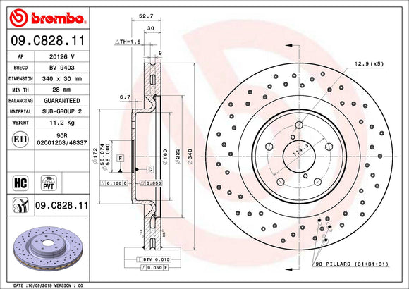 BREMBO OE ROTORS: 2018–2020 SUBARU WRX STI