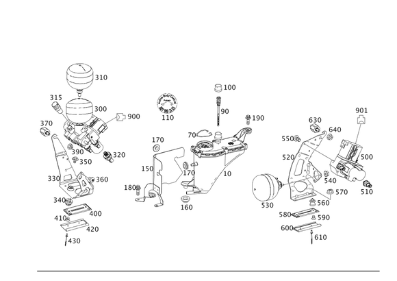 Mercedes Active Suspension Fluid Reservoir - Genuine Mercedes 231320001428