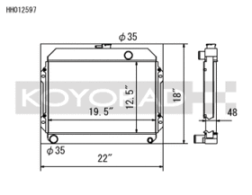 Koyo 70-74 Toyota Celica 1.6/2.0L I4 (MT) Radiator