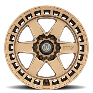 ICON Raider 17x8.5 6x5.5 0mm Offset 4.75in BS Satin Brass Wheel