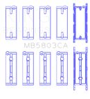 King BMW S65B40A Crankshaft Main Bearing Set (Set of 5)-2