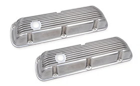 Mr. Gasket Cast Aluminum Valve Covers Pair - Polished Fits 1962-1985 Ford 221-351W Small Block