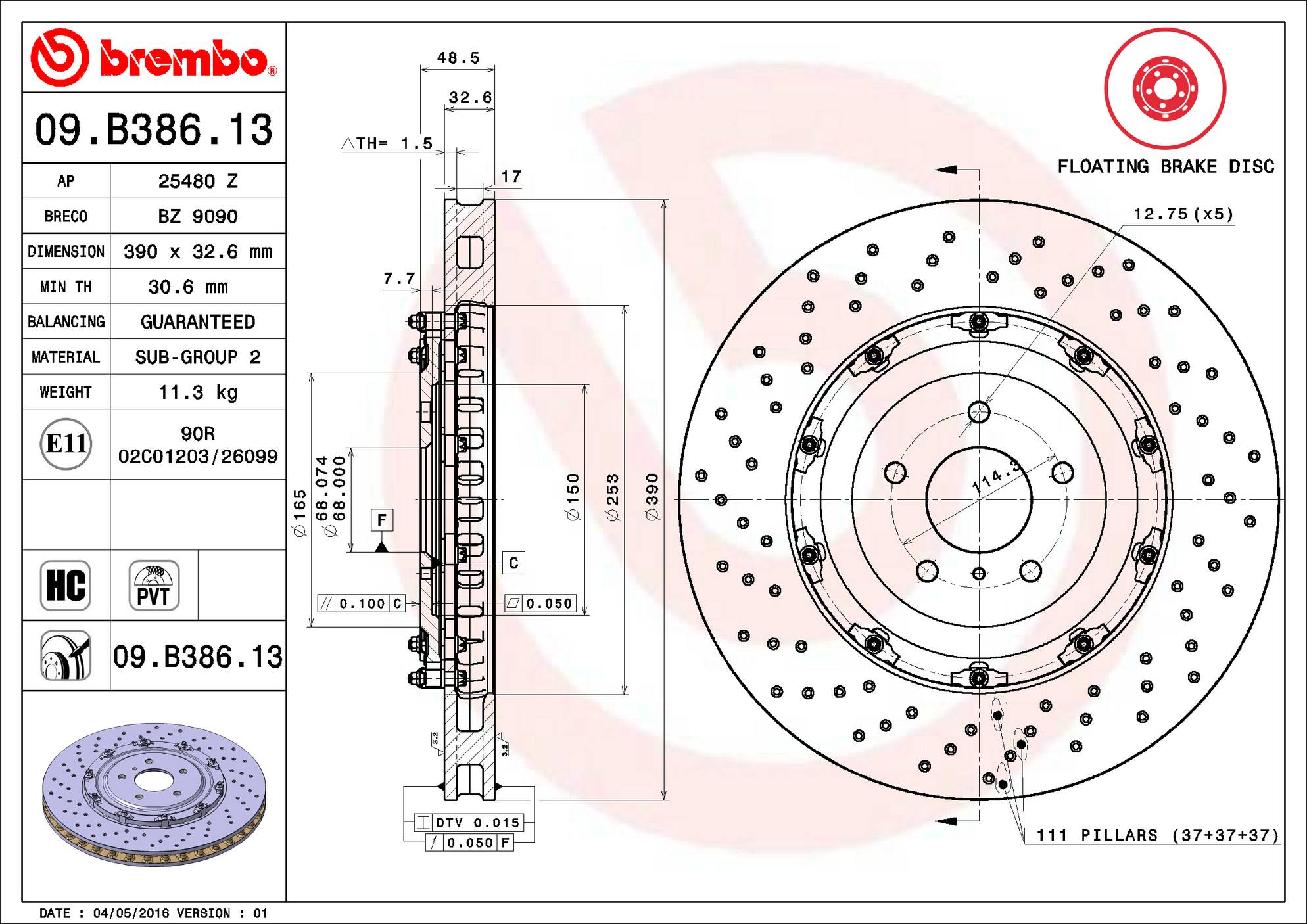 BREMBO OE ROTORS: 2015–2020 NISSAN GT-R