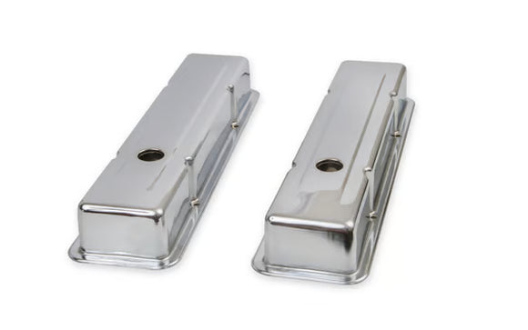 Mr. Gasket Chrome Valve Covers - Dual Cap Holes Fits 1960-1986 Chevrolet Small Block 262-400