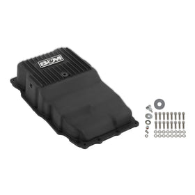 B&M CAST TRANS PAN. 17-23 GM 10L80. BLACK - 0