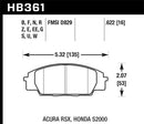 Hawk 2002-2006 Acura RSX Type-S HPS 5.0 Front Brake Pads-2