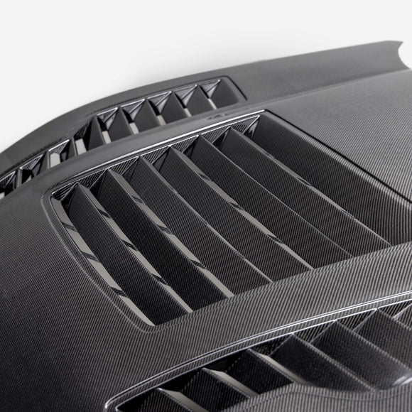 Type-GT4 double-sided carbon fiber hood for 2024-2025 Ford Mustang
