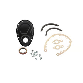 Mr. Gasket Timing Cover Kit - Flat Black - Fits 1955-1987 Chevrolet 262-400 Gen I Small Block