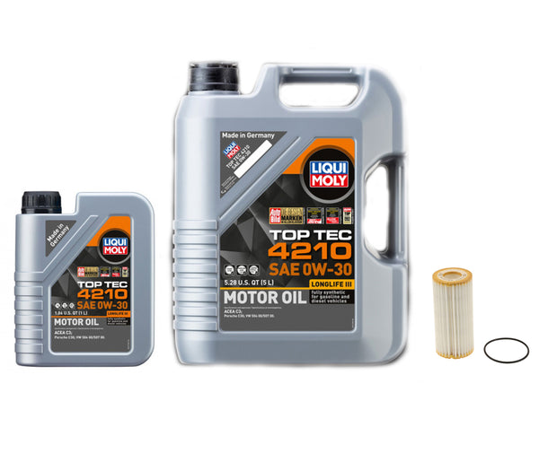 Oil Service Kit Liqui Moly TOP TEC 6200 0W-20 Motor Oil - VW/Audi 2.0T Gen3B / EVO4 / Mk8 GTI & Golf R / Mk7 GLI & More - 0