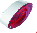 Bikers Choice Chrome Cat Eye Tail Lamp Assembly Red Lens Universal Custom-1