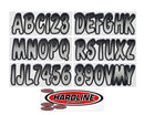 Hardline Boat Lettering Registration Kit 3 in. - 200 Silver/Black-1