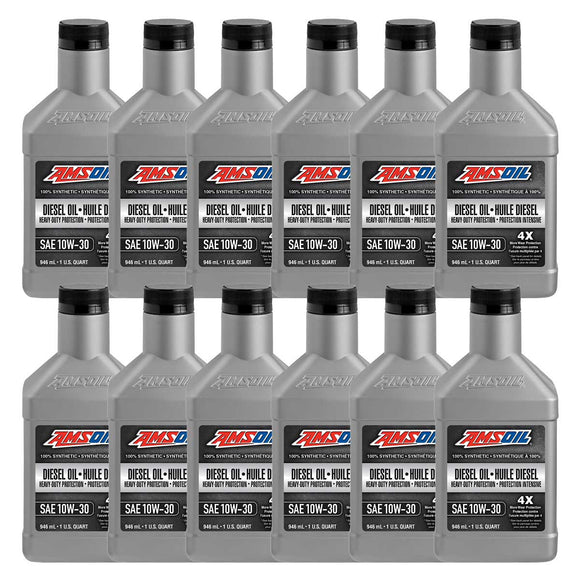 AMSOIL 10W-30 Heavy-Duty 100% Synthetic Diesel Oil Case of 12
