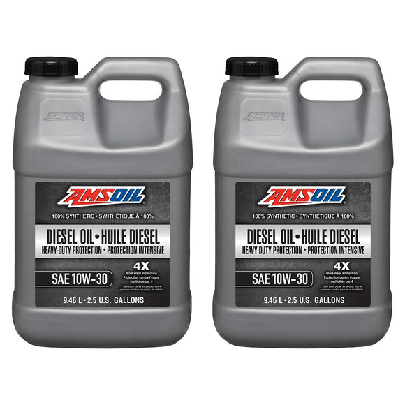 AMSOIL 10W-30 Heavy-Duty 100% Synthetic Diesel Oil Case of 2
