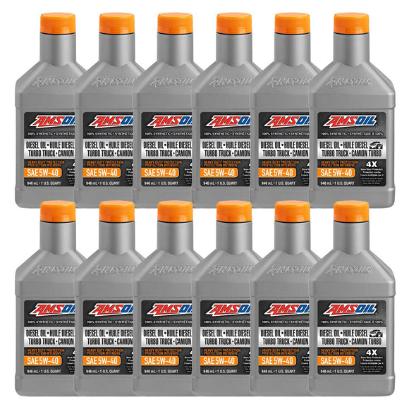 AMSOIL 5W-40 Heavy-Duty 100% Synthetic Diesel Oil Case of 12