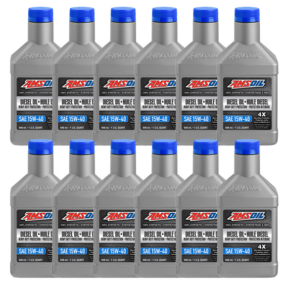 AMSOIL 15W-40 Heavy-Duty 100% Synthetic Diesel Oil Case of 12