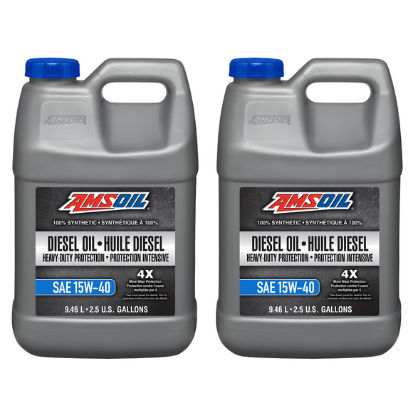AMSOIL 15W-40 Heavy-Duty 100% Synthetic Diesel Oil Case of 2
