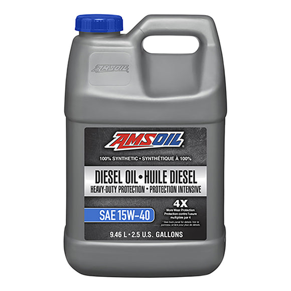 AMSOIL 15W-40 Heavy-Duty 100% Synthetic Diesel Oil 9.46 Liter Jug