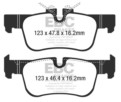 EBC 2016+ Mini Cooper Clubman (F54) 1.5L Turbo Redstuff Rear Brake Pads - 0