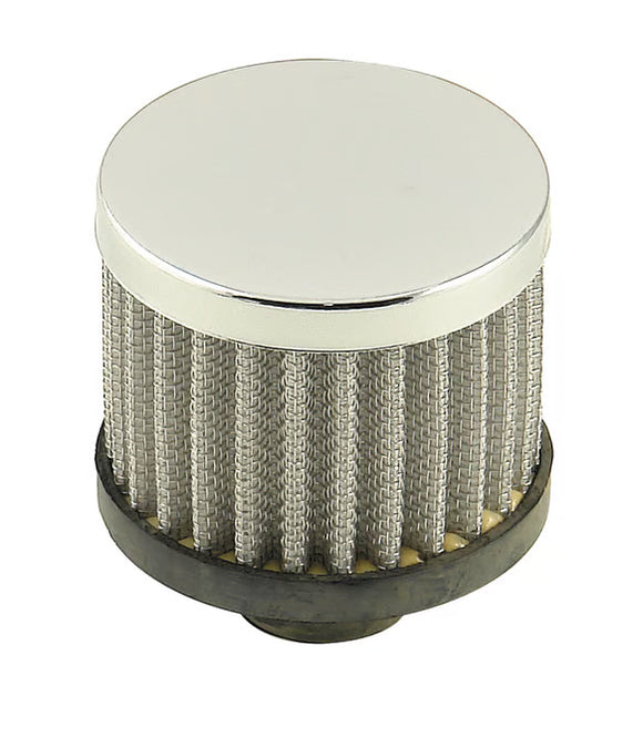 Mr. Gasket Chrome Valve Cover Breather - Push On Style Open Element