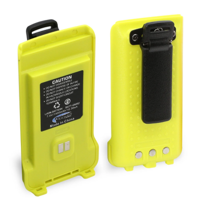 Rugged Radios GMR2 Replacement Battery with 12v Charge Port and Belt Clip Safety Yellow