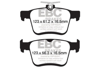 Rear | EBC YellowStuff Track Brake Pads - VW/Audi 310 & 272mm With Electronic E-Brake | DP42153R
