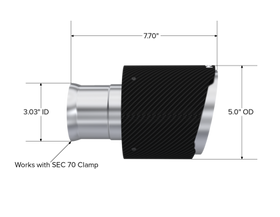 MBRP 15-23 Dodge Charger 5.7L/6.2L/6.4L T304 3in ID / 5in OD Out / 8in Length Angle Cut Carbon Tip - 0