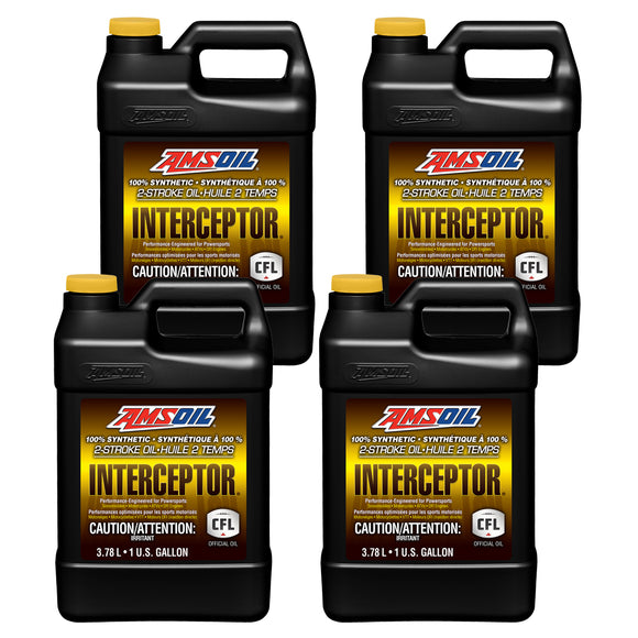AMSOIL INTERCEPTOR 100% Synthetic 2-Stroke Oil Case of 4