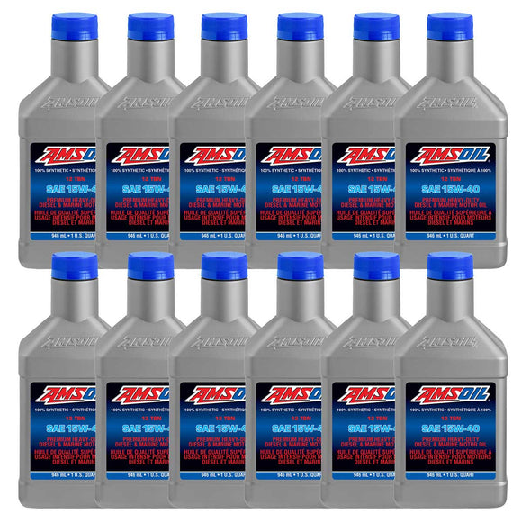 AMSOIL 15W-40 Heavy-Duty Diesel and Marine Oil Case of 12