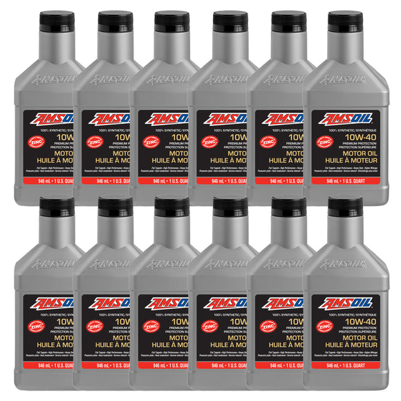 AMSOIL Premium Protection 10W-40 100% Synthetic Motor Oil Case of 12