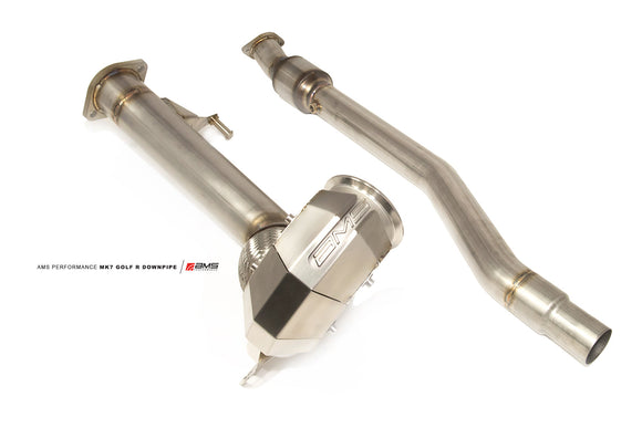 AMS Performance MK7 Golf R Downpipe With High Flow Catalytic Converter