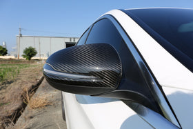 W213 side mirror cover- dry carbon black gloss - 0