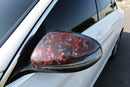 W213 side mirror cover- forged carbon black gloss/ red gloss-1