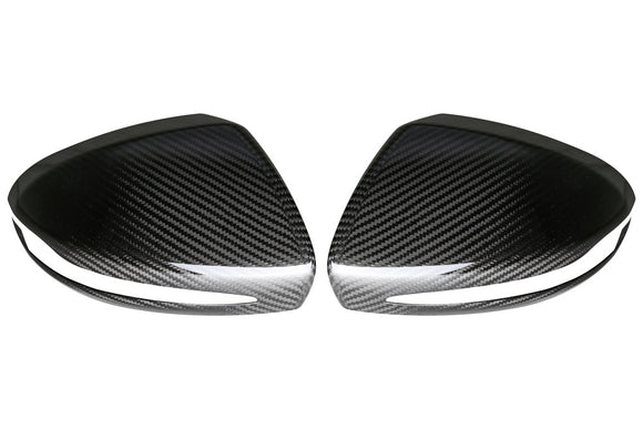 W213 side mirror cover- dry carbon black gloss