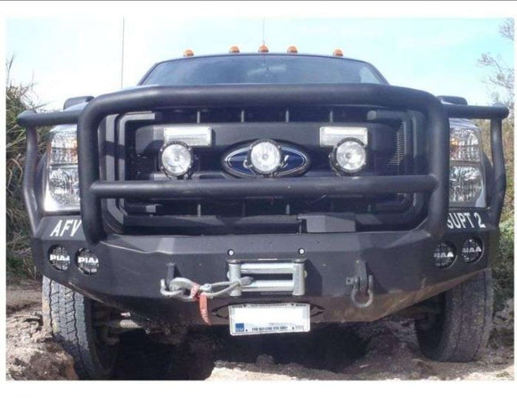 Road Armor 11-16 Ford F-250 Stealth Front Winch Bumper w/Lonestar Guard - Tex Blk