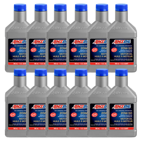 AMSOIL Premium Protection 20W-50 100% Synthetic Motor Oil Case of 12