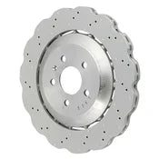 SHW 14-18 Audi RS7 4.0L Rear Cross-Drilled Lightweight Wavy Brake Rotor