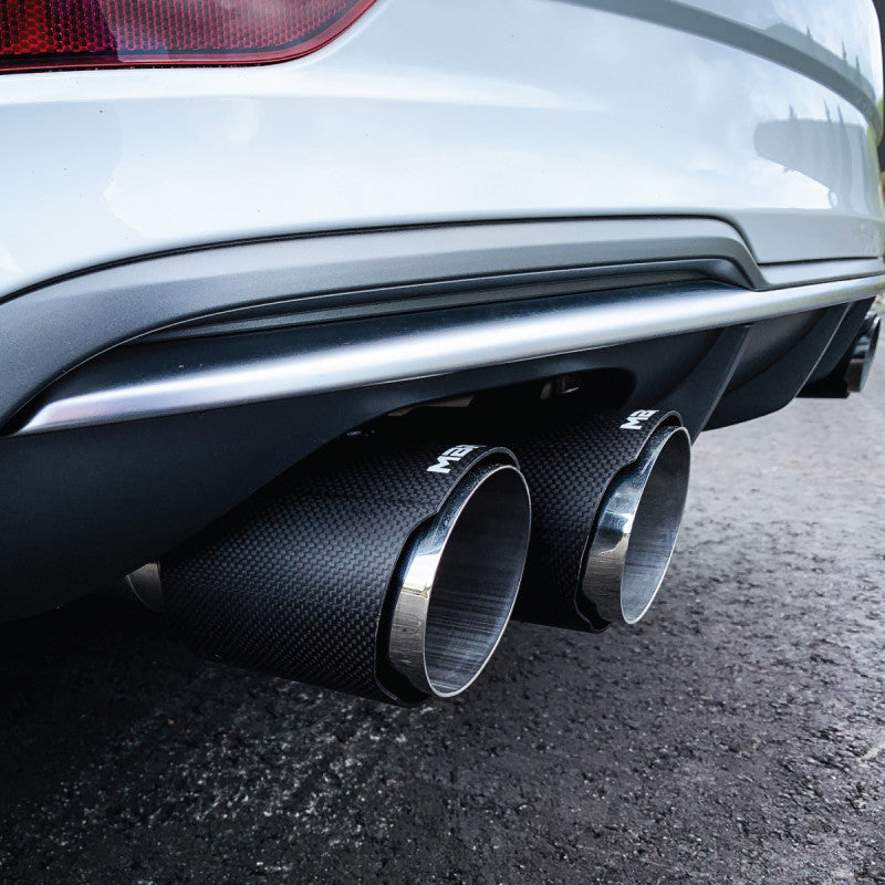 MBRP 15-18 Audi S3 SS 3in Quad Split Rear Exit w/ Carbon Fiber Tips - T304 - 0