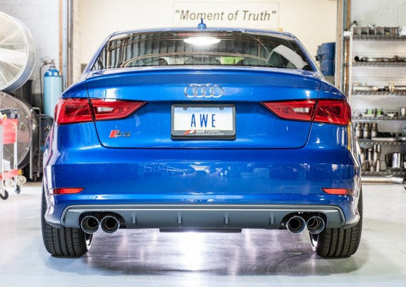 AWE Tuning Audi  S3 Track Edition Exhaust with Chrome Silver Tips, 90mm