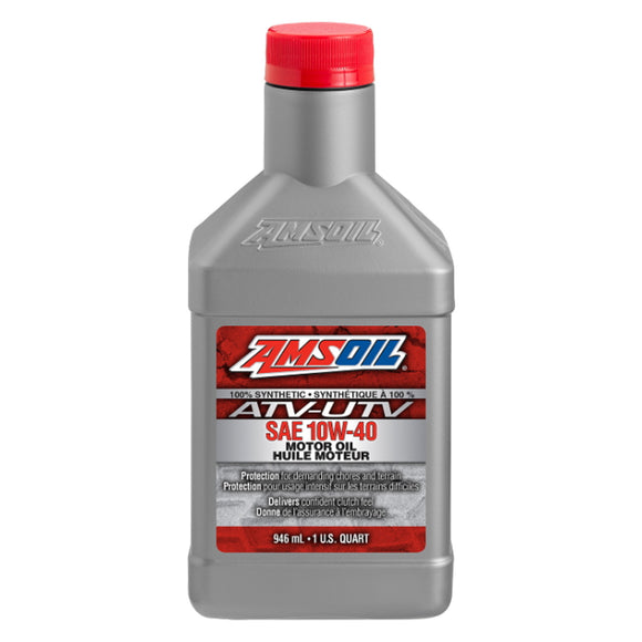AMSOIL 10W-40 100% Synthetic ATV/UTV Motor Oil 946 ml Bottle