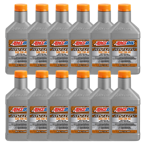 AMSOIL 5W-40 100% Synthetic ATV/UTV Motor Oil Case of 12