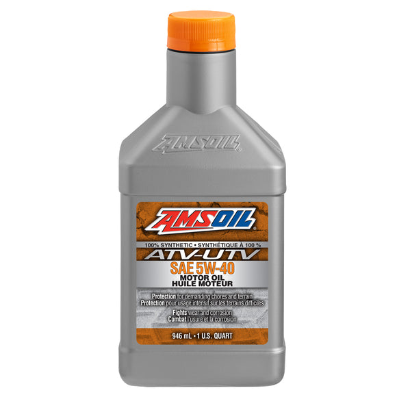 AMSOIL 5W-40 100% Synthetic ATV/UTV Motor Oil 946 ml Bottle