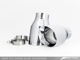 AWE Touring Edition Exhaust for Audi C7 A7 3.0T - Quad Outlet, Chrome Silver Tips - 0