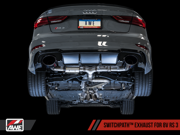 AWE SwitchPath™ Exhaust for Audi 8V RS 3 - Diamond Black RS-style Tips